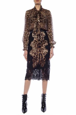 Silk top with tie fastening, zdjęcie 2 Silk top with tie fastening od Dolce & Gabbana